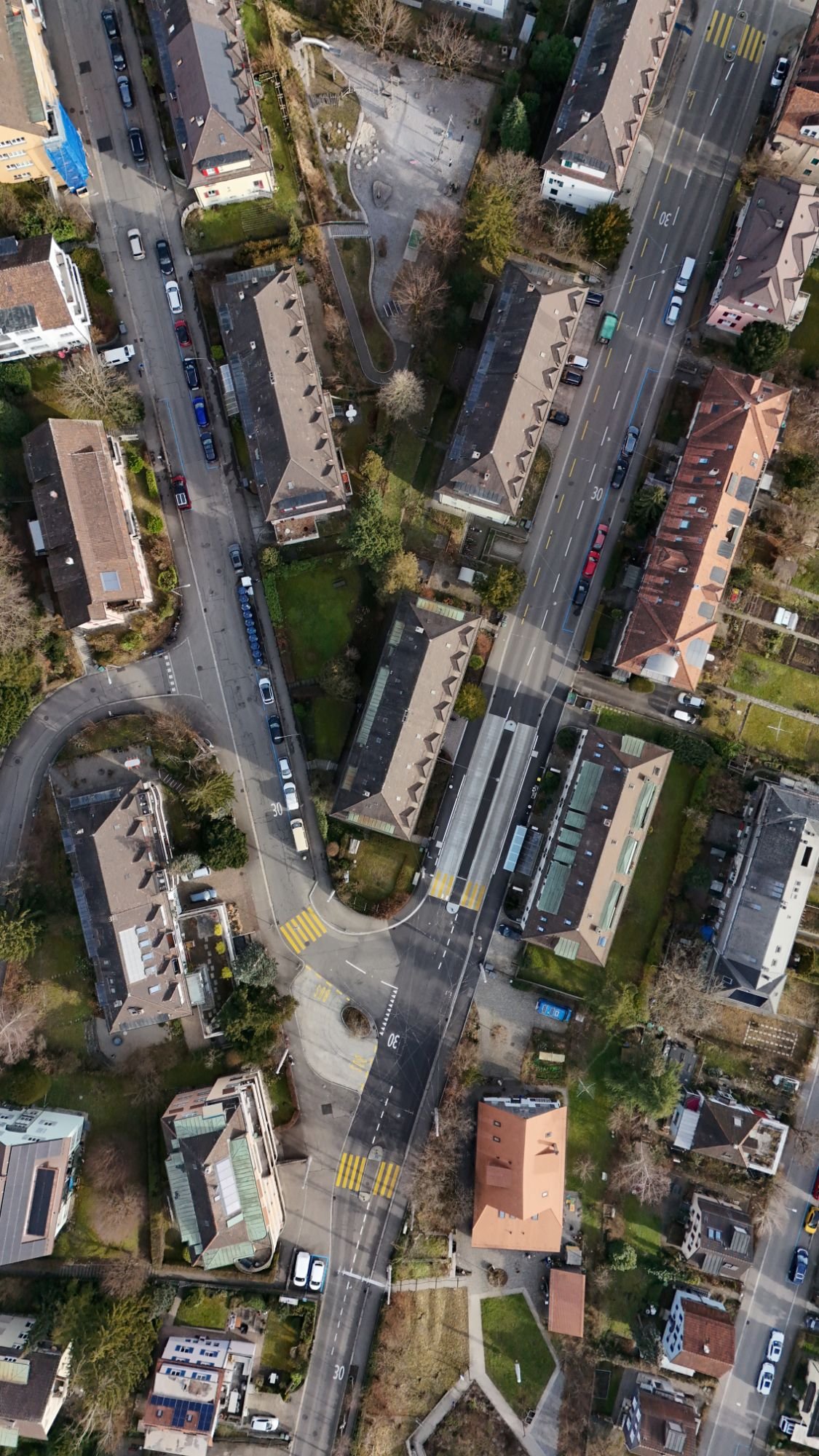 Eigene Luftaufnahme eines Wohnquartiers, fotografiert mit meiner Drohne